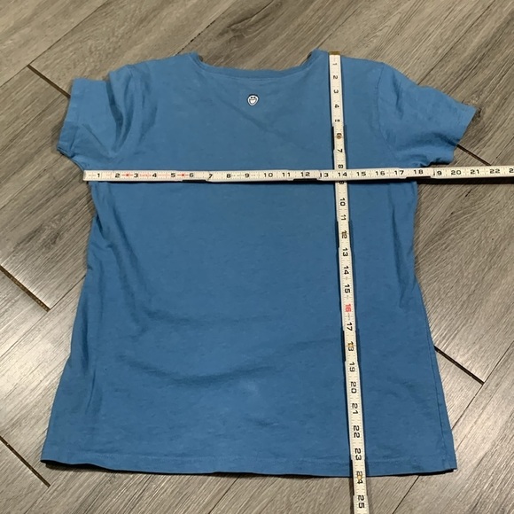 Life is Good Cadet Blue Happy Daisy Screen Print Short Sleeve Tee size S - Picture 9 of 10